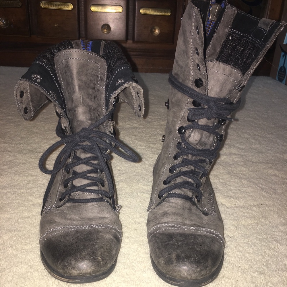 Steve Madden Leather Combat Bootie